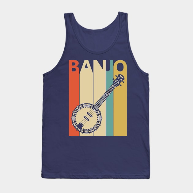 Vintage Banjo Player Gift Tank Top by GWENT